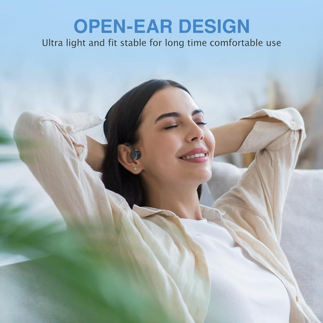 Bone Conduction Headphones Wireless Headphones Bluetooth 5.3 Open Ear Headphones 10H Playtime Sports Earphones with Mic,
