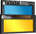 Gold Shade 5-13 2X4 1/4 Auto Darkening Welding Lens, Adjustable Gold Welding Lens 2X4 with Cool Blue Puddle Technology, 2X4 Welding Lens