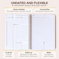 Simple Weekly Planner Undated & to Do List Notebook with Habit Tracker - 6.5X9.25" 60 Sheets Terracotta - Spiral Weekly Planner Notepad for Work