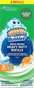 Scrubbing Bubbles Toilet Bowl Wand Cleaner Refills, Fresh Brush Heavy Duty Cleaner Toilet Refill Pads, Removes Limescale & Odors, Citrus Scent, 8
