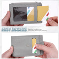 Grevosea Credit Card Holder for Women, Slim Minimalist Wallet ID Card Holder Zipper Front Pocket Wallet with 7 Card Slots and 2 ID Window for Men