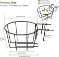 TQVAI 10 Inch Railing Planter - Fit for 1.5 to 3.5 Inches Railing - Adjustable Hanging Planters Outdoor Balcony Deck Flower Pot Holder Metal