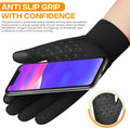 Winter Gloves Touchscreen Slightly Waterproof Thermal Warm anti Slip Running Cycling Gloves Windproof Glove with Elastic Cuffs for Men Women