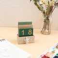 Notakia Perpetual Calendar, Wooden Calendar for Home Office Desk Accessories Vintage Wood Block Calendar(Green) Green cactus