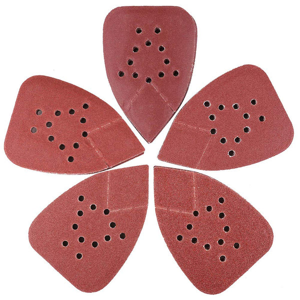 Lotfancy Sanding Pads for Black and Decker Mouse Sanders, 50PCS 60 80 120 150 220 Grit Sandpaper Assortment - 12 Hole Hook and Loop Palm Detail