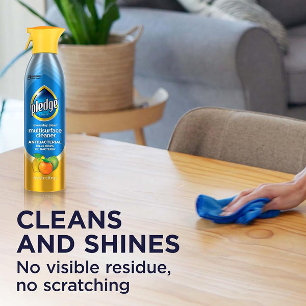 Pledge Antibacterial Multisurface Cleaner Spray, Fresh Citrus - Household Antibacterial Spray, 9.7 Oz (Pack of 3)