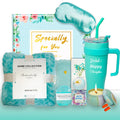 Self Care Gifts for Women, Unique Birthday Gifts for Women, Get Well Soon Basket Care Package Relaxing Spa Set with Flannel Blanket 40Oz Tumbler