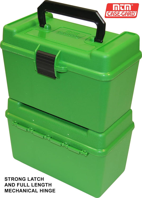MTM H50-R-MAG Deluxe 50-Round Rifle Ammo Box 300 Win Mag 30-30 375 H&H 7Mm Rem Mag