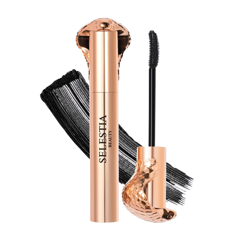 Black Mascara Queen Cobra â Volumizing, Curling, Lengthening â Soft Brush for Smooth Application â Long-Lasting & Weather-Proof â 0.34
