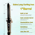 Abp 1 Inch Curling Iron Extra Long Barrel with Ceramic Coating for Long/Medium Hair,Led Display Instant Heat up to 450Â°F with Clamp,Hair Waving