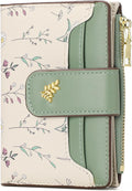 GAEKEAO Small Wallets for Women RFID Blocking Leather Bifold Zipper Pocket Wallet Credit Card Holder with ID Window A-Green