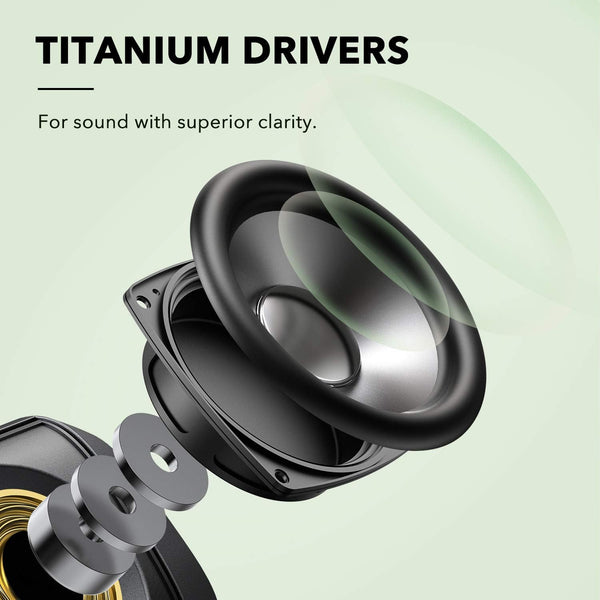 Soundcore Anker Motion Boom Waterproof Bluetooth Speaker with Titanium Drivers, Bassup Technology, IPX7, 24H Playtime, App, Built-In Handle,