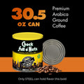 Chock Full OâNuts New York Roast, Dark Roast Ground Coffee â Gourmet Arabica Coffee Beans â Bold, Full-Bodied and Intense Coffee (30.5 Oz. Can)