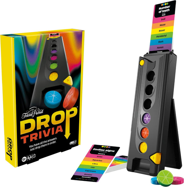 Drop Trivia Game | Electronic Party Game with Voice and Sounds | Ages 13+ | 2 or More Players | 15 Mins. | from Trivial Pursuit | Party Board Games