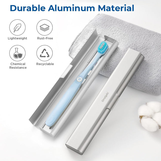 Aluminum Toothbrush Travel Case, Portable Travel Toothbrush Holder, Durable Manual Toothbrush Box Container for Travelin