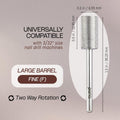 Pana 3/32" Flat Top Nail Carbide Bit - Silver Large Barrel Head (Grit: Fine - F) for Electric Dremel Drill Machine