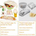 Beeswax Food Wrap (Set of 7) Sustainable Alternative to Aluminum Foil and Albal Paper - for Fruits, Vegetables, Bread, Cheese and Other Foods