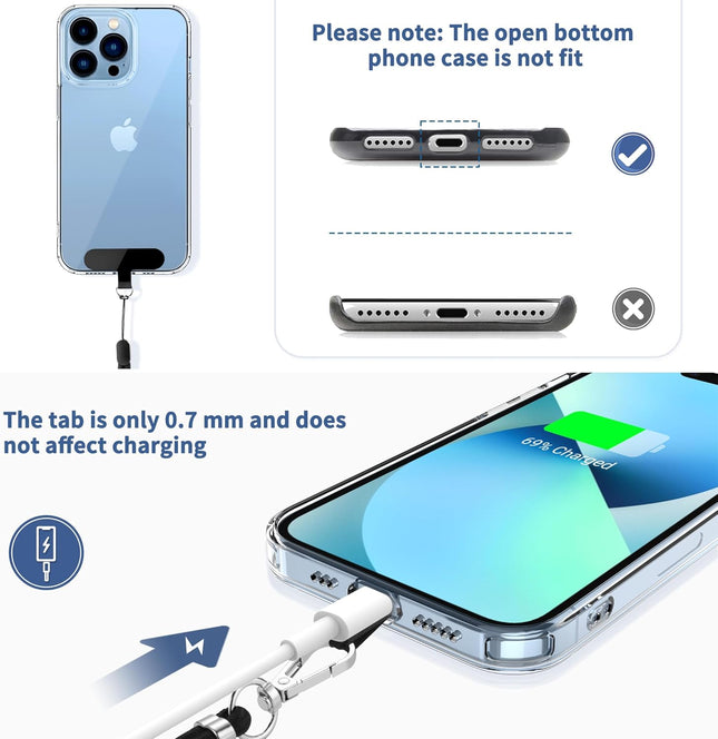CACOE Phone Lanyard 2 PCS-2 PCS Adjustable Neck Strap,4 PCS Patches,Universal Crossbody Multifuctional Cell Phone Lanyar