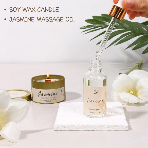 Spa Gifts for Women Mothers Day Gifts Jasmine Bath Gift Baskets Relaxing Self Care Gift for Mom Girlfriend Sister Wife Auntie Home Bath Care