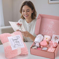 Birthday Gifts for Women Self Care Gift Set, Pink Relaxing Spa Gifts Basket Women Care Package Get Well Soon Gifts, Unique Mothers Day Presents