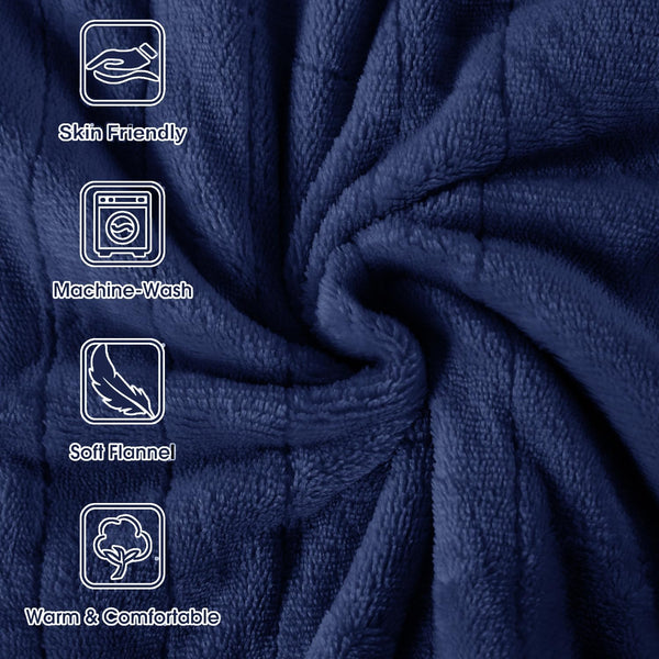 Tefici Electric Heated Blanket Throw, Super Cozy Soft 2-Layer Flannel 50" X 60" Heated Throw with 6 Heating Levels & 4 Hours Auto Off, Machine