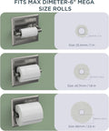 FORIOUS Recessed Toilet Paper Holder, Stainless Steel Durable Tissue Roll Holder Wall Mount for Bathroom Space Saving Design with Mounting