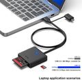 Memory Card Reader, BENFEI 4In1 USB 3.0 and USB-C to SD Micro SD MS CF Card Reader Adapter, 4 Cards Simultaneously Read and Write, Compatible with