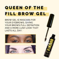 Elizabeth Mott Eyebrow Gel Makeup â Queen of the Fill Brow Tint & Volumizing Filler & Setter â Water-Resistant, Long-Lasting â Covers Grays,