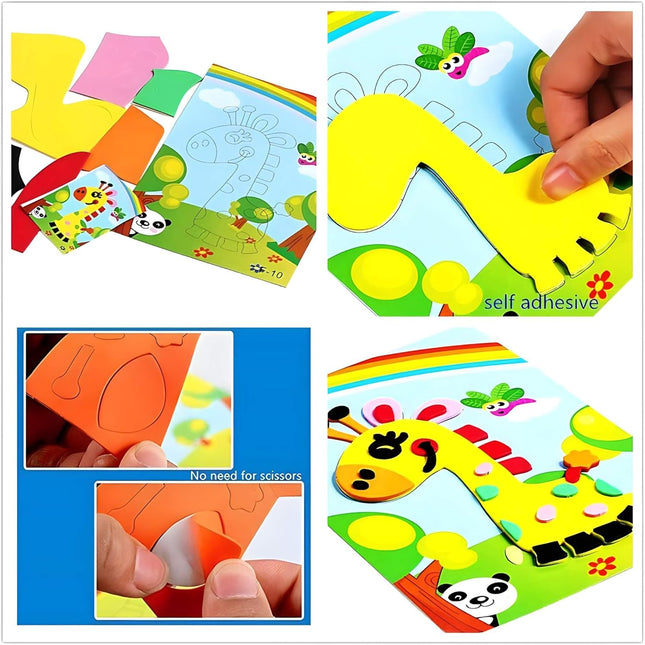 20Pcs 3D EVA Foam Sticker Puzzle Game DIY Cartoon Animal Learning Education Toys for Toddler Kids Art Craft Kits (Kidslo