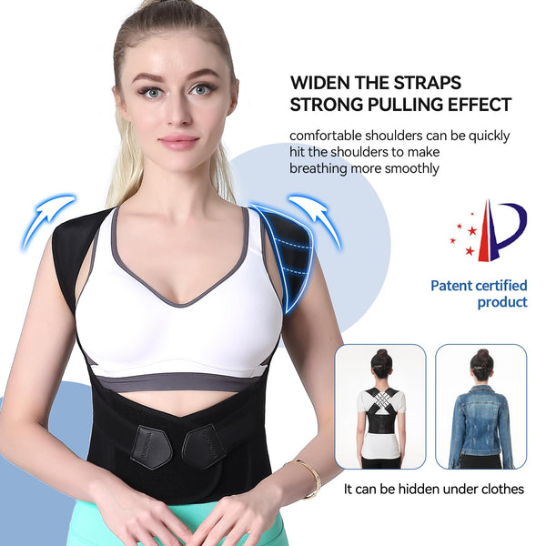 Posture Corrector for Women and Men,Adjustable Shoulder Straightener,Back Support Brace,Upper Spine Scoliosis, Hunchback