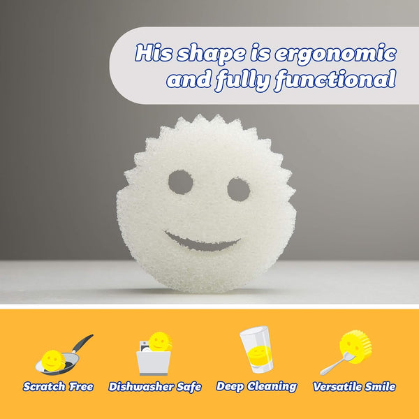 Scrub Daddy Sponge - Dye Free - Scratch-Free Scrubber for Dishes and Home, Odor Resistant, Soft in Warm Water, Firm in Cold, Deep Cleaning,