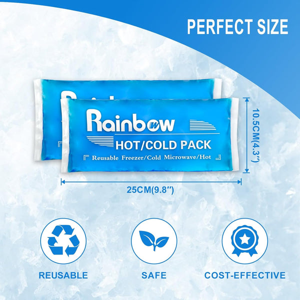 Soft Ice Packs Reusable Gel Pack 2, Hot and Cold Gel Ice Packs for Injuries, Headaches, Joint Pain Relief, Comfort Ice Pack Flexible Therapy on