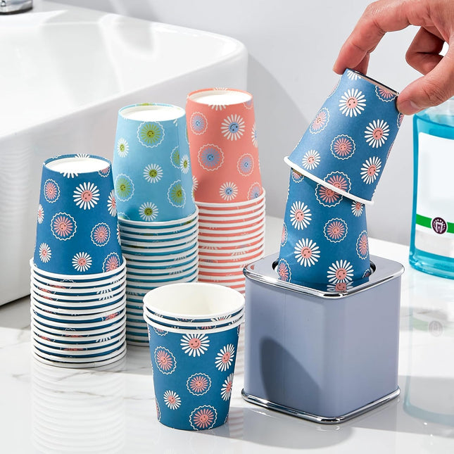 SIUQ 300 Pack 5 oz Paper Cups, Disposable Bathroom Cups, Small Mouthwash Cups, Hot/Cold Beverage Drinking Mini Cup for P