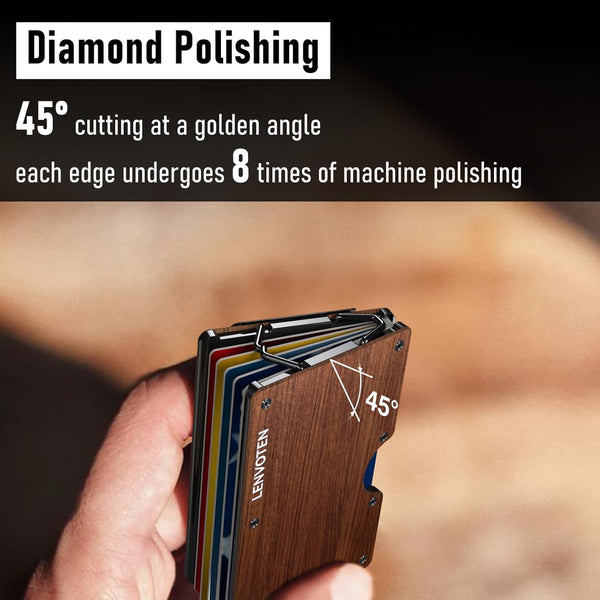 Minimalist Wallet for Men, Metal Wallet with Money Clip, Slim Compact Wallet, RFID Blocking Card Holder, Metal Aluminum Credit Card Holder, Holds