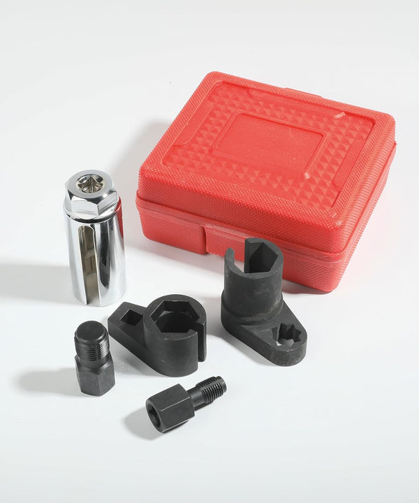 Zlirfy 5PCS Oxygen Sensor Removers,Automotive Oxygen Sensor Socket Wrench Remover Tool and Thread Chaser Set,O2 Oxygen Sensor Socket Set for