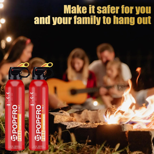 Portable Fire Extinguisher | 4-In-1 Small Fire Extinguisher for Home, Garage, Kitchen, Car | for Electric, Textile and G
