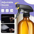 9 Pack Glass Spray Bottle 16Oz, Empty Amber Spray Bottle Refillable Container for Essential Oils,Cleaning Products,Aromatherapy Spray Device