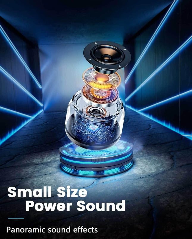 LENRUE Portable Bluetooth Speakers with Colorful Lights, Loud Sound, Small Bluetooth Speaker with Wireless Stereo Pairin