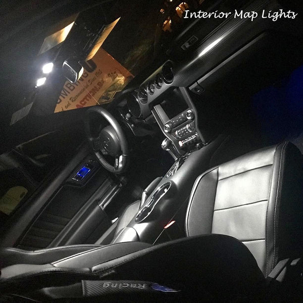 Alla Lighting T10 Wedge 194 168 2825 W5W LED Bulbs, 6000K White License, Reverse, Trunk, Marker, Parking, Door, Map, Dome Lights Lamps, 360Â° Light