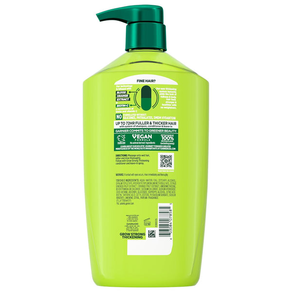 Garnier Fructis Grow Strong Thickening Conditioner for Fine Hair, Biotin-C, 32.3 Fl Oz, 1 Count (Packaging May Vary)