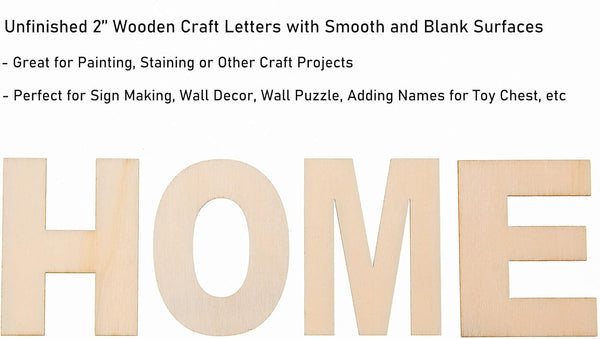 FROSTDONKEY 162 Pieces 2 Inch Unfinished Wooden Craft Letters with Storage Tray, 2 in Small Wooden Alphabet Letters for Crafts, Wall Decor, DIY,
