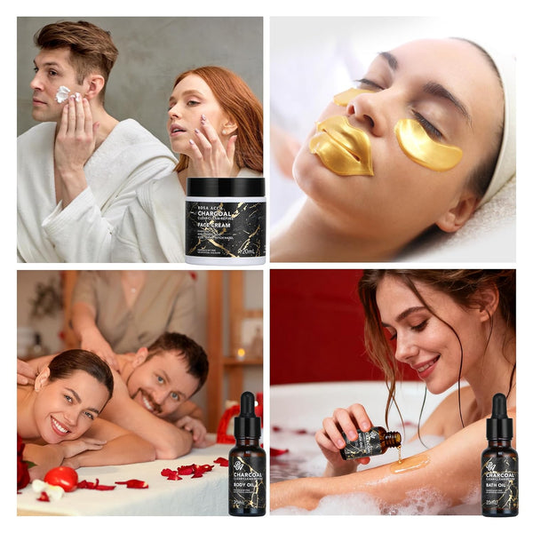 Father'S Day Gift, Skin Care Set, 28Pcs Body & Facial Kit Gifts for Women & Men Includes Face Cream, Bath Oil, Scented Candle, Hyaluronic Acid