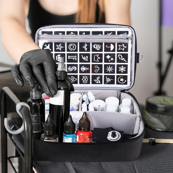 Tattoo Carrying Case Tattoo Supplies Organizer Tattoo Kit Box Case Tattoo Equipment Storage Bag Tattoo Travel Tattoo Storage Organizer for Tattoo