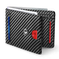 GSOIAX Mens Slim Wallet RFID Blocking Bifold Wallets for Men Minimalist Genuine Leather Carbon Fiber Card Holder Money Clip Thin Mens with Gift