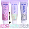 Body Glitter Face Glitter Gel: Singer Concerts Disco Festival Rave Accessories Face Glitter Makeup 150Ml Chunky Sequins Mermaid Face Body Hair