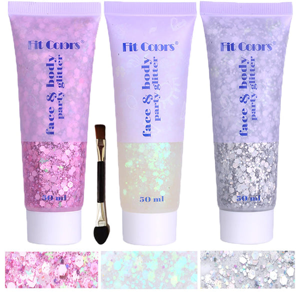 Body Glitter Face Glitter Gel: Singer Concerts Disco Festival Rave Accessories Face Glitter Makeup 150Ml Chunky Sequins Mermaid Face Body Hair