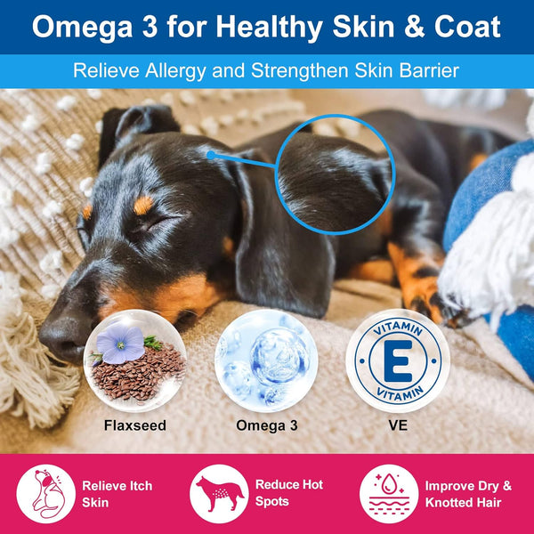NATURE TARGET Dog Vitamins Powder, Probiotics & Digestive Enzymes for Gut Health, Glucosamine & Chondroitin & Omega 3, Complete Supplement for