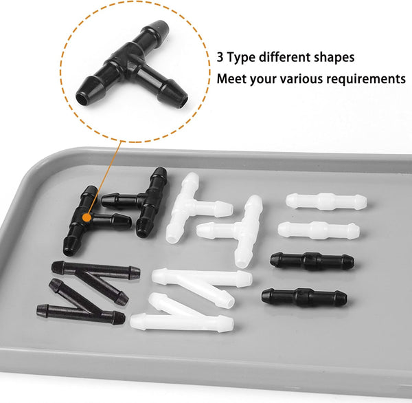 Windshield Washer Hose Kit - 4 Meter Universal Washer Fluid Hose with 12 Pcs Hose Connectors, Suitable for Most Windshield Washer Nozzle