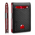 RUNBOX Slim Money Clip Wallets for Men RFID Blocking 11 Card Holder Minimalist Small Leather Bifold Men's Front Pocket Wallet Gift Box Carbon