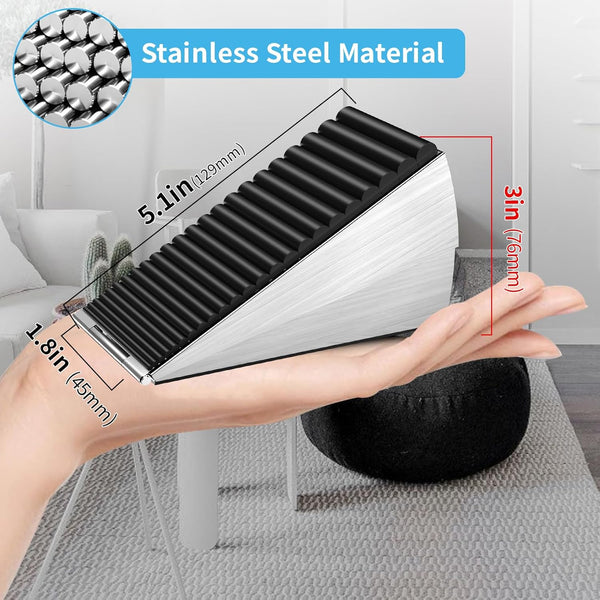 Strongest Adjustable Spring Loaded Large Door Stopper - Heavy Duty Tall Door Stop Wedge Door Stoppers for Bottom of Doors,Tall up to 3 in Doorstop